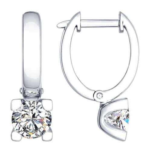 Серьги SOKOLOV из серебра со Swarovski Zirconia 89020048 в Кальцедония