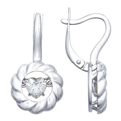 Серьги SOKOLOV из серебра со Swarovski Zirconia 89020091 в Кальцедония