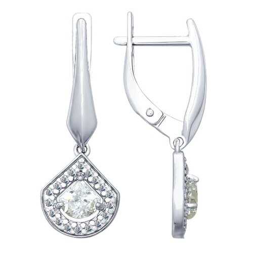 Серьги SOKOLOV из серебра со Swarovski Zirconia 89020092 в Кальцедония