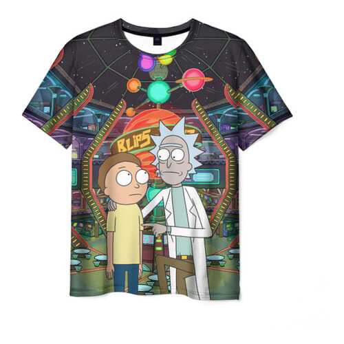 Футболка мужская ВсеМайки Rick and Morty in Blips черная 4XL в Кальцедония