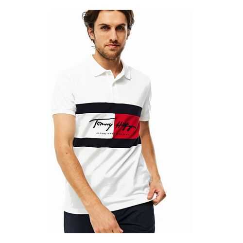 Футболка-поло мужская Tommy Hilfiger MW0MW14159 белая XL в Кальцедония